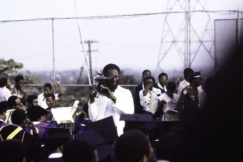 Students celebrating graduation