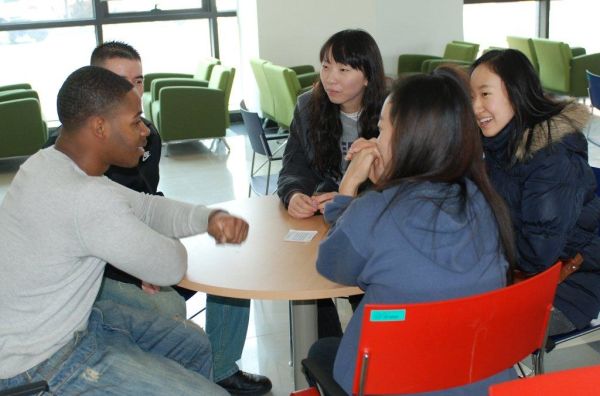 Students studying together