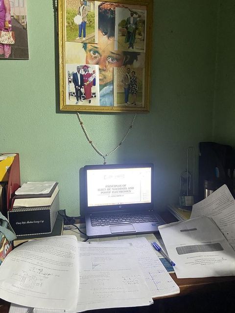 Studying online on a laptop